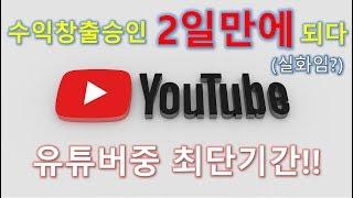 초보 유튜버 필독사항!!! 2일만에 수익창출 승인이 가능하다???