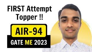 GATE AIR - 94 (ME) Detailed Strategy & Tips | Aditya Jethliya | GATE Topper from Exergic