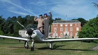 Segrave Trophy 2023 Zara and Mack Rutherford Plane Landing at Woodcote Park