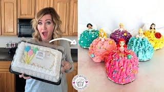 Turning a $20 Grocery Store Cake into MINI PRINCESS CAKES!