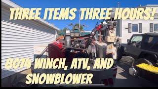 Facebook market place buying spree! ATV, snow blower and warn 8074 winch revival!