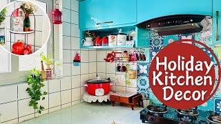 Cozy Kitchen Makeover with DIYs and Holiday theme|Cute Kitchen Decor Ideas|Countertop Organisation