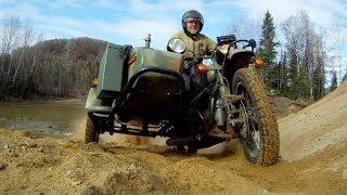 The Mighty Suzuki DR650 a Ural Gear Up and a BMW HP2 Enduro in the dirt.