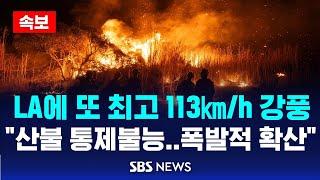 [속보] LA에 또 최고 113㎞/h 강풍.."폭발적 확산" / SBS