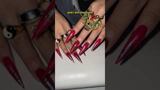 WATCH ME WORK: LUNAR NEW YEAR NAILS  (full video posted) #rednails #chromenails #nailart #vbp
