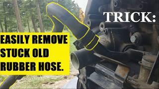 TRICK! HOW EASY REMOVE OLD STUCK COOLANT HOSE.