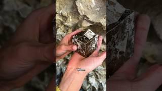 Digging Up a Big Pyrite Crystal in Spain