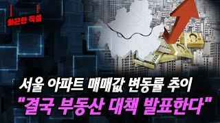 [화끈한 직설!!]  서울 아파트 매매값 변동률 추이 .... "결국 부동산 대책 발표한다" [정완진TV]