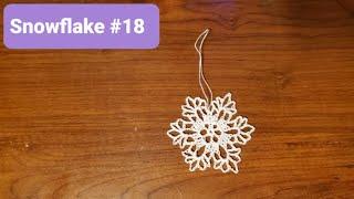 Snowflake # 18 | How to crochet an easy snowflake | Crochet Snowflakes | 25 Days of Snowflakes