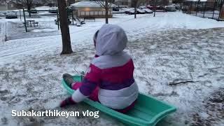 Full Fun snow video | snow slide video | play with my kid | Subakarthikeyan vlog | usatamilvlog |