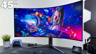 BEST Curved GAMING Monitor | LG 45" OLED 240Hz 45GR95QE REVIEW