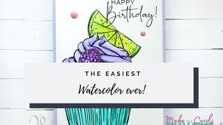 The Easiest Watercoloring Ever | Large Cupcake