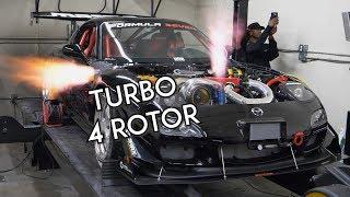 Turbo 4 Rotor RX-7 SCREAMS on the Dyno | Mazzei Formula