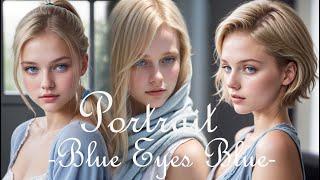 Portrait  Blue Eyes Blue【AI art Lookbook】