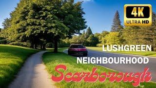 Walking around lush green neighborhood in Scarborough || Toronto, Ontario, Canada || 4K Tour