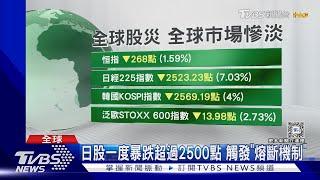 全球股災! 憂美經濟衰退 全球股市恐慌性拋售｜TVBS新聞 @TVBSNEWS01