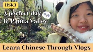 【20mins /HSK3】 A perfect day in Panda Valley 在熊猫谷完美的一天｜Learn Chinese through Vlogs｜Eng Sub & pinyin