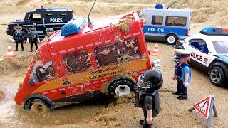 Police cars rescue cars in trouble | Collection of construction vehicles for children | BIBO STUDIO