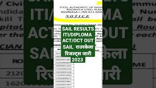 /sail results oct/act iti/diploma post 2022/sail results Rourkela 2023/sail new results electrical/