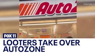 AutoZone looted after South Los Angeles street takeover