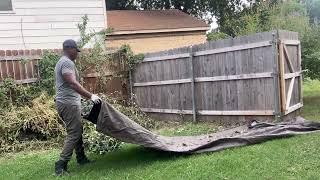 Backyard brush removal in Euless, Texas!!