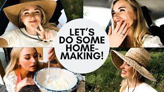 Homemake with Me! || VLOG 2 || Tidying, Thrifting, & Making Butter!