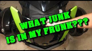 What is the Junk in My Frunk? What all do I carry in my Spyder F3 Frunk.  Can Am Spyder F3 travel