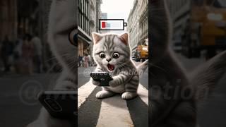 My phone can't die!️#cat #cute #kitten #funny #catlover #kitty