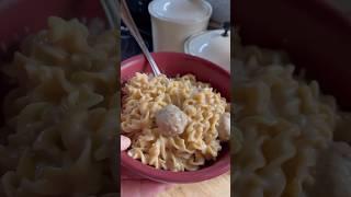 Swedish Meatballs over Egg Noodles, easy, 7 ingredients & delicious comfort food!
