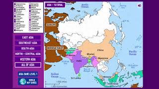 Learn the countries of Asia! Geography tutorial - Sheppard Software