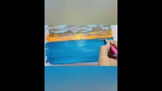 acrylic seascape painting tutorial painting with acrylic paint #art #paintingforbeginners #shorts