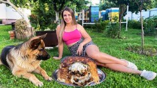 Cooking Azerbaijani Shakh Pilaf in Bread l Simple Life in the Village ASMR