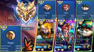 3 Man top global in my last game to 500 star against global roger with 10k match and 10k mmr | MLBB