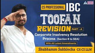 Revision of CIRP, Section 6 to 32A of IBC, Part A || Corporate Insolvency Resolution Process || SS