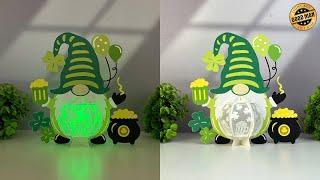 How To Make Paper Cut Lantern St  Patrick's Day Gnome