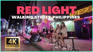 Night Life in WALKING STREET the RED LIGHT DISTRICT of Angeles City, Pampanga Philippines 4K 