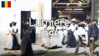 1895 Workers Leaving Factory, Lumiere (In COLOR)