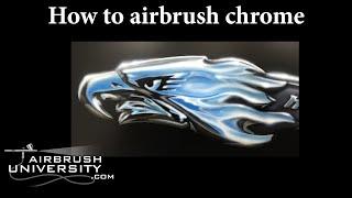 How to airbrush chrome.  Learn to paint a chrome emblem.