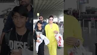 Kajol with son Yug Devgan spotted at the airport