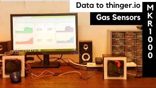 Gas Sensors connected to Arduino MKR1000 feeding data to Thinger io through WiFi