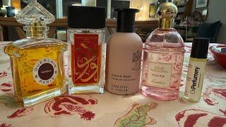 5 Favorite Gorgeous Rose Fragrances + Perfumes: Guerlain, Crabtree & Evelyn, Aramis, Oil Perfumery