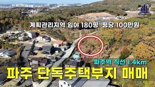 양지바른 좋은터에 파주주택지 파주역 직선1.4km 평당100만원 #파주임야매매