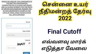 Madras High court Exam Cut off Madras High court Exam mark