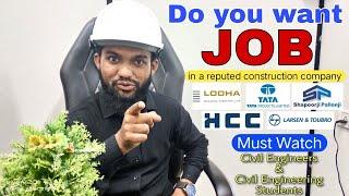 How to get job in civil engineering fresher | Civil Engineering Jobs | Engineering Tactics