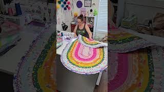 This custom Jelly-Roll Rug surpassed my already high expectations.  #jellyrollrug #sewing