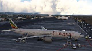 MSFS 2020 VLOG Rainy landing into Addis Ababa PMDG777