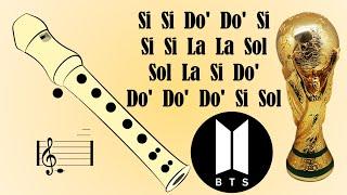 Jungkook / 𝘽𝙏𝙎 / 𝐐𝐚𝐭𝐚𝐫 𝟐𝟎𝟐𝟐 | flauta dulce fácil, tutorial con animación, easy flute recorder