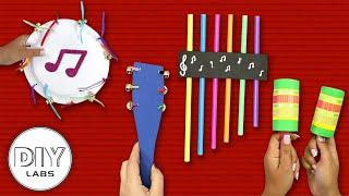 4 Easy MUSICAL INSTRUMENT CRAFTS to enjoy some music! | Fast-n-Easy | DIY Labs