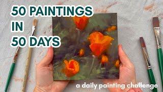 50 PAINTINGS in 50 days! Daily painting art vlog