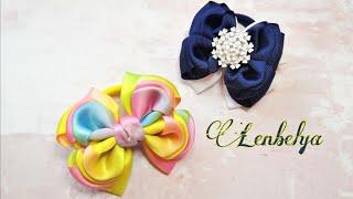 Оригинальные бантики из ленты 2,5 см. Один МК два различных банта. Ribbon bows 2,5cm.